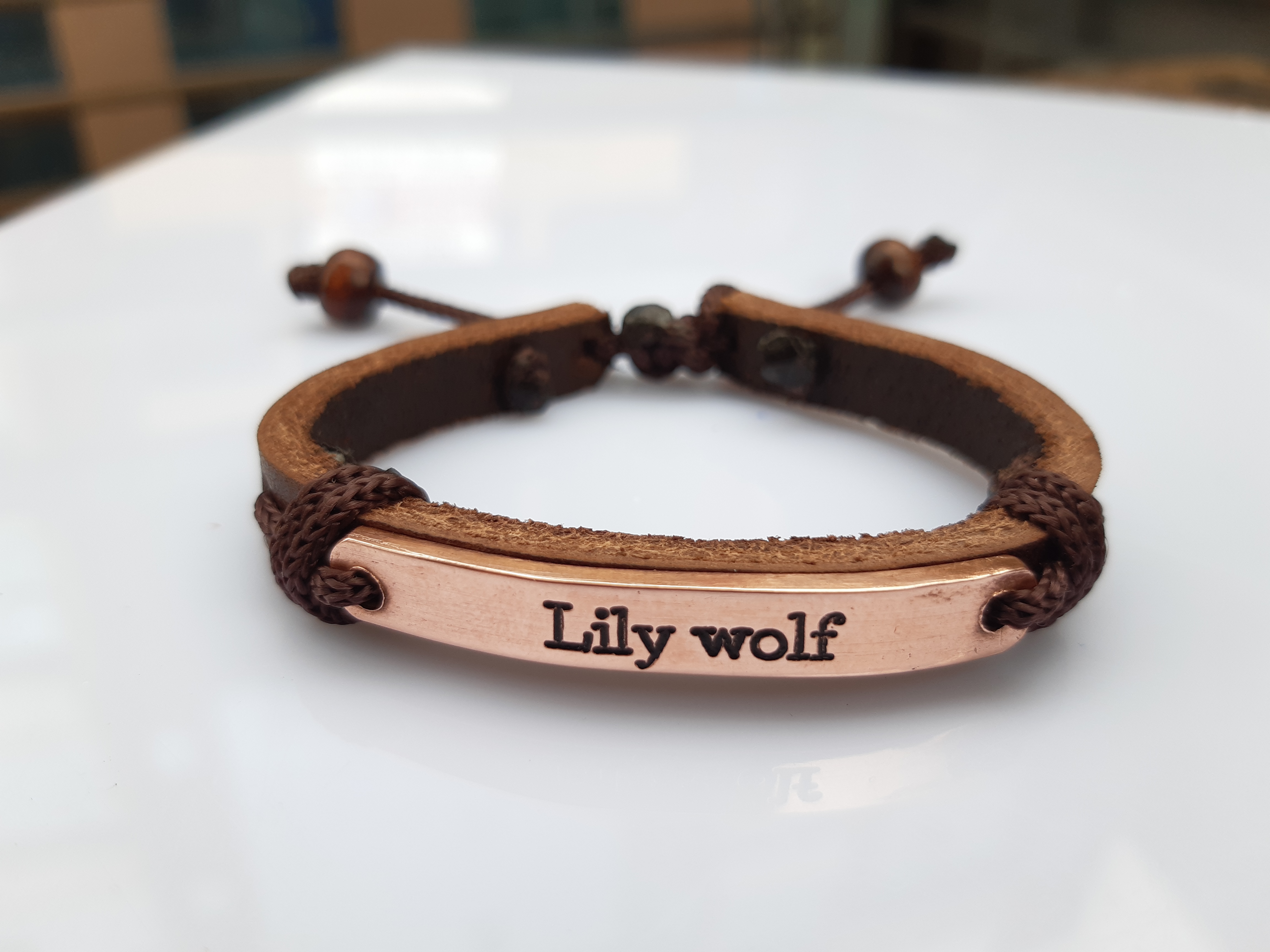 Copper leather Bracelet
